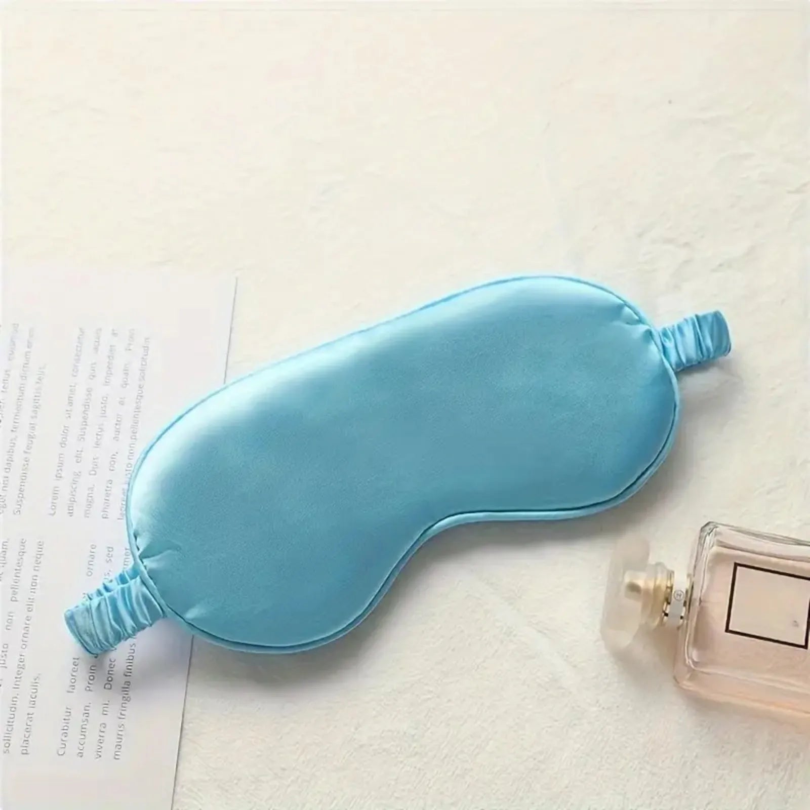 Silk sleep mask in light blue – soft eye mask for better sleep, perfect for travel and home use