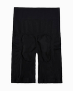 Black high waist seamless shapewear shorts for tummy control and smoothing, ideal for all-day comfort and invisibility under clothes.