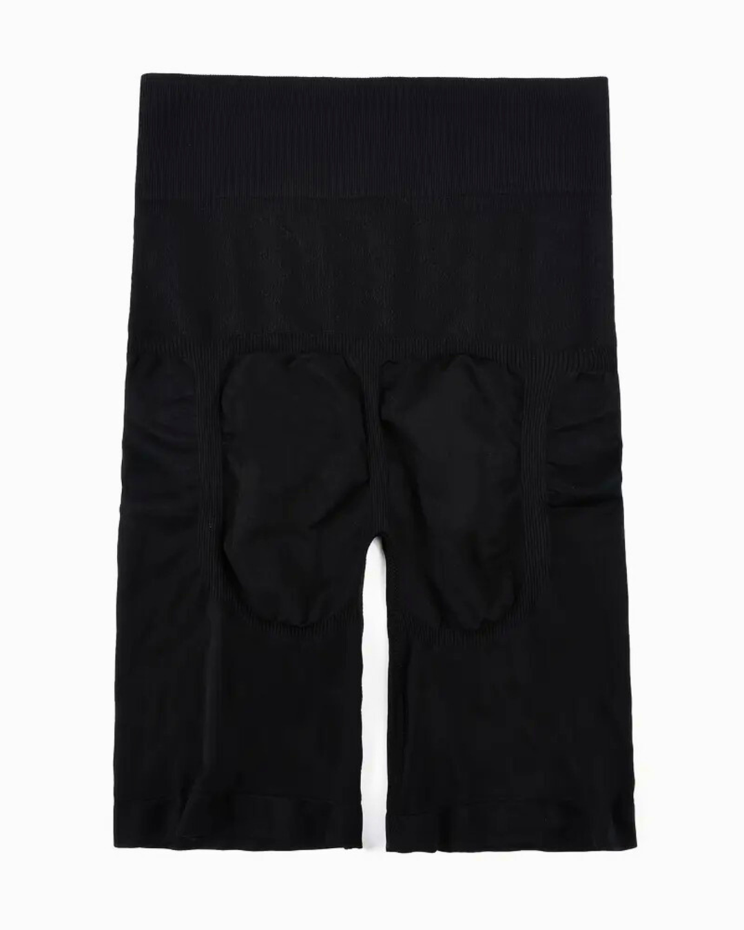 Black high waist seamless shapewear shorts for tummy control and smoothing, ideal for all-day comfort and invisibility under clothes.
