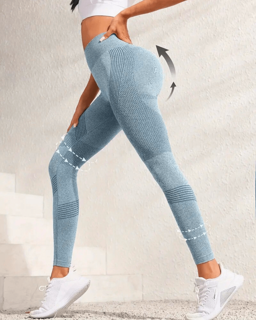 High-waist yoga leggings featuring a butt-lifting design, perfect for workouts and all-season activities.