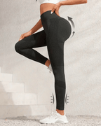 High-waist yoga leggings with butt-lifting design, perfect for workout and all-season wear.