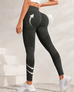High-waist yoga leggings featuring a seamless design and butt-lifting effect, perfect for workouts and everyday wear.