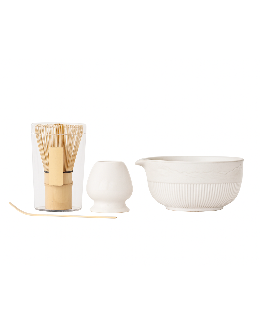 Matcha Moment Set - Ästhetisches Set mit Bambusbesen, Keramikschale