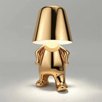 Stylish golden LED figure lamp with a unique design, perfect for modern home decor and creating a cozy atmosphere.
