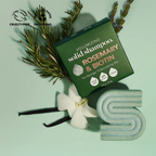 Volumizing solid shampoo bar with rosemary and biotin for fuller hair, featuring cruelty-free and eco-friendly packaging.